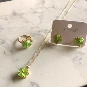 Four-leaf Clover🍀 Alloy Opal Jewelry Set